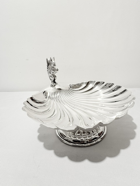 Antique Silver Plated Squirrel Nut Dish