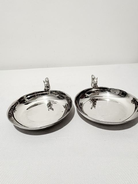 Pair of Antique Silver Plated Nut Dishes