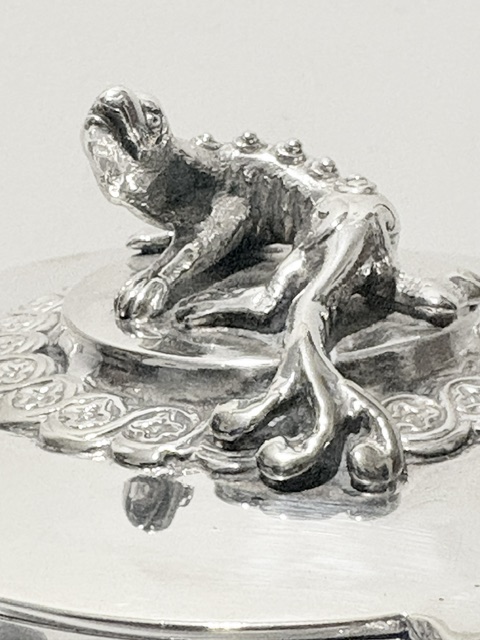 Unusual Antique Silver Plated Teapot with Realistic Dragon Handle Unusual Antique Silver Plated Teapot with Realistic Dragon Handle