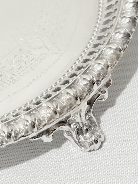 Antique Silver Plated Salver by Walker & Hall Antique Silver Plated Salver by Walker & Hall