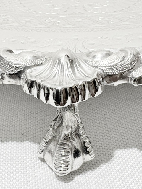 Antique Silver Plated Salver Crisply Engraved Around a Vacant Cartouche