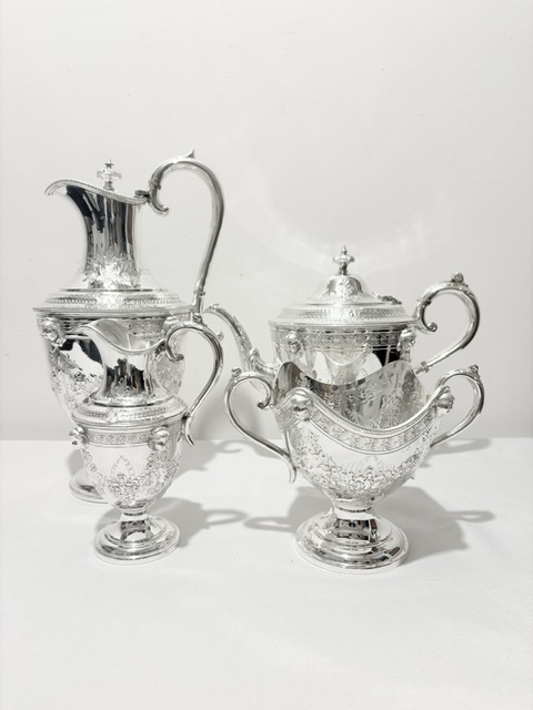 Fabulous Quality Antique Silver Plated Tea Set (c.1880)