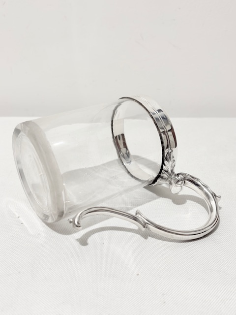 Antique Silver Plated and Glass One Pint Tankard
