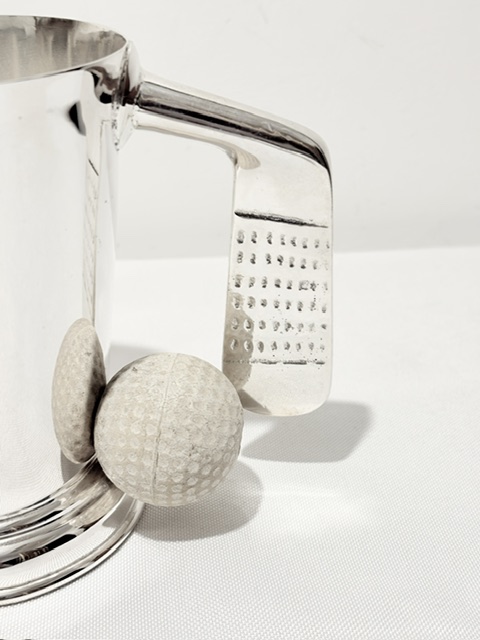 Vintage Silver Plated One Pint Tankard of Golfing Interest Vintage Silver Plated One Pint Tankard of Golfing Interest