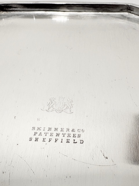 Antique Rectangular Silver Plated Tea Caddy with Two Compartments Antique Rectangular Silver Plated Tea Caddy with Two Compartments