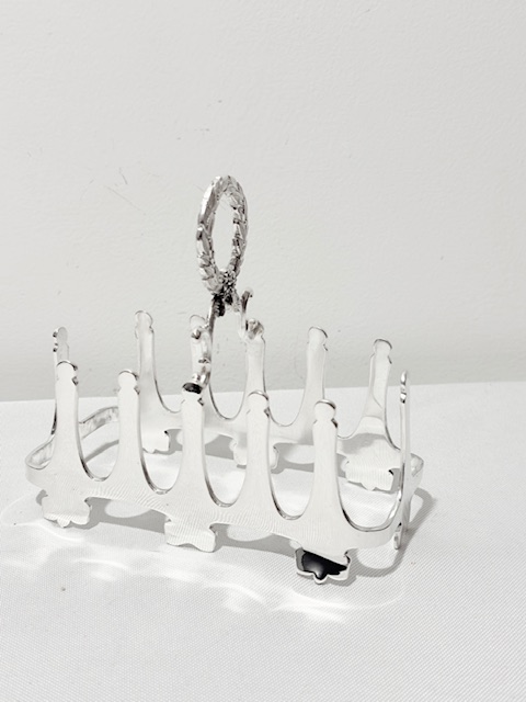 Antique Silver Plated Toast Rack of Geometric Design