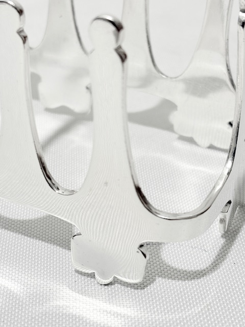 Antique Silver Plated Toast Rack of Geometric Design Antique Silver Plated Toast Rack of Geometric Design