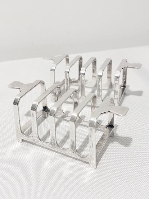 Pair of Mappin & Webb Art Deco Antique Silver Plated Toast Racks