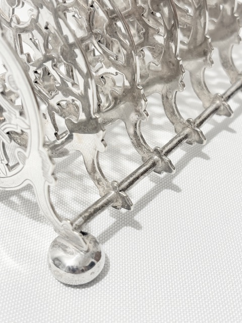 Handsome and Elaborate Antique Silver Plated Toast Rack