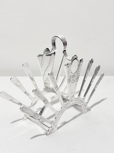 Antique Silver Plated Art Nouveau in Design Toast Rack