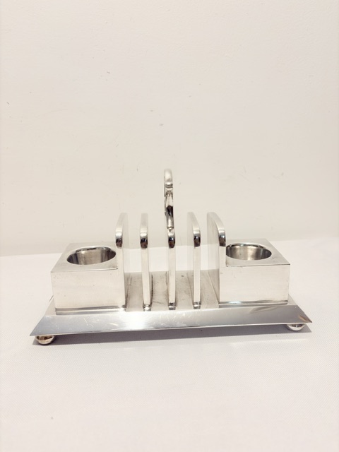 Good Quality Antique Silver Plated Radiator Style Toast and Egg Rack