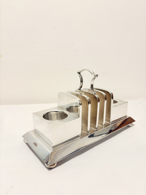 Good Quality Antique Silver Plated Radiator Style Toast and Egg Rack
