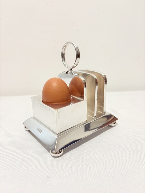 Antique Silver Plated Radiator Style Toast and Egg Rack