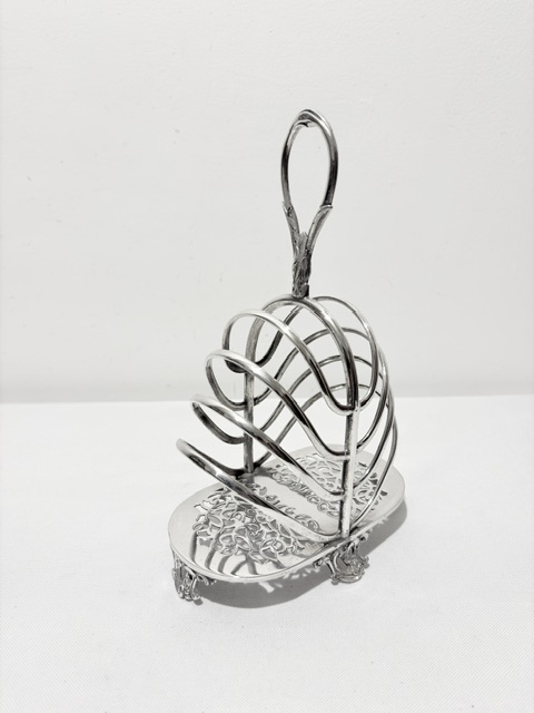 Unusual Shaped Antique Silver Plated Toast Rack