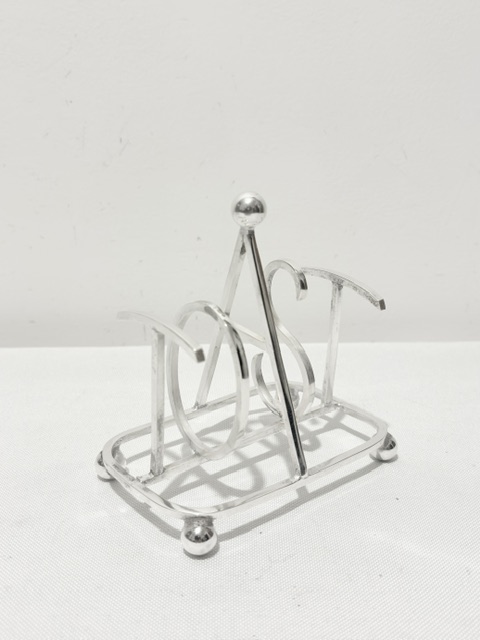 Unusual Vintage Silver Plated Toast Rack the Five Bars Spell TOAST