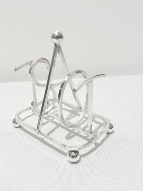 Unusual Vintage Silver Plated Toast Rack the Five Bars Spell TOAST Unusual Vintage Silver Plated Toast Rack the Five Bars Spell TOAST