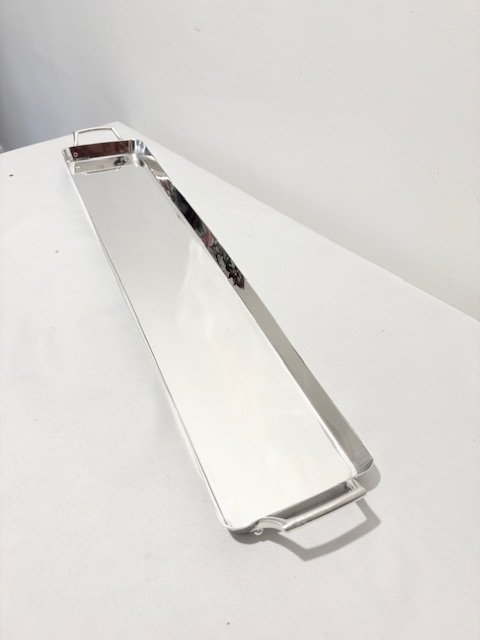 Long Narrow Antique Silver Plated Tray