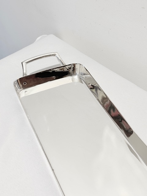 Long Narrow Antique Silver Plated Tray Long Narrow Antique Silver Plated Tray
