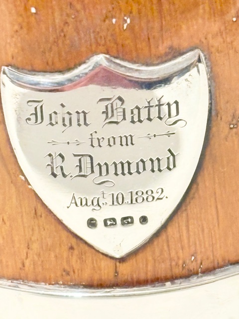 Silver Plated and Oak Antique One Pint Tankard