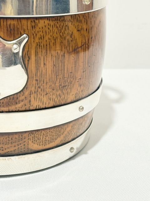 Smart Vintage Oak and Silver Plated Biscuit Box