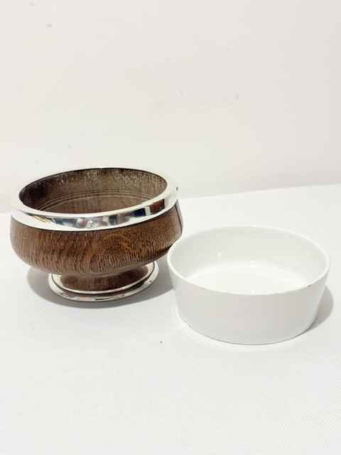 Vintage Silver Plated and Oak Jam or Preserve Dish Vintage Silver Plated and Oak Jam or Preserve Dish