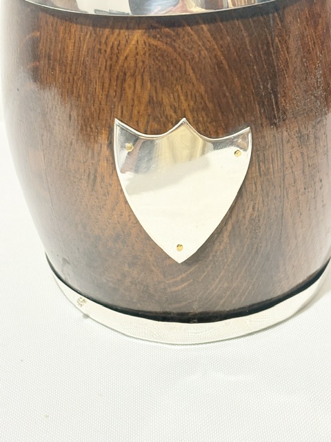 Vintage Silver Plated and Oak Biscuit Box